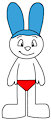 Simon the Rabbit in Speedo by CartoonFoxArt2002