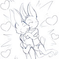 Kissing Bunnies by ConejoBlanco