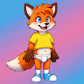 Muggy Doo Boy Fox in Shirt, Briefs, Socks and Shoes by ToonlandianFox2002