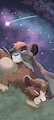 Luxro and Yvi under the stars - Phone Wallpaper by BlackCachomon