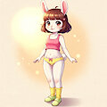 Mimi the Rabbit in Underwear, Socks and Shoes (Ai Art) by ToonlandianFox2002