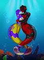 Merpup love - valetines comm (not my art) by CaptScorcher1998