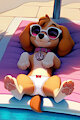 Chilling By the Pool, Comfortably [AI] by renawarrior