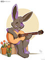 Bowie Playing Guitar by pandapaco