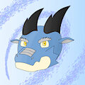 Blue dragon head by Yunel