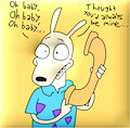 rocko holding up phone by frogtable125
