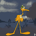 CRAZYLEGS CRANE AND DRAGONFLY by CHUBBYCOON