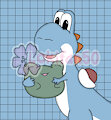 Yoshi w/ frog by Lokifan20