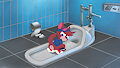 Murphy using a squat toilet (Flat version) by Skunkville