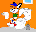 Billy the Fox on the Toilet by CartoonFoxArt2002