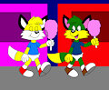 Happy and Sid Having a Candy Floss by CartoonFoxArt2002
