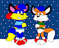 Alex and Billy Freezing Poses in the Snow by CartoonFoxArt2002