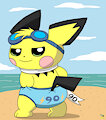 Pichu at the beach by pichu90