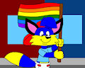 Alex the Fox in the Pride Parade by CartoonFoxArt2002