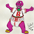 Barney In His Football Jersey & Diaper by RhythmCHusky94