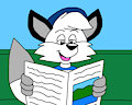 Stanley the Fox Reading a Newspaper by CartoonFoxArt2002