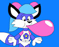 Bluebell the Fox Blowed up a bubblegum by CartoonFoxArt2002