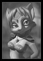 Blue Fox in gray by CartoonGurra