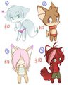 Adoptables 1 to 4 by Saucy