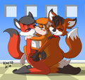 Bustermaru, FoxT and Edna in a threesome by krezz