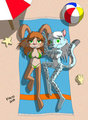 Victoria and Sunny at the beach by krezz