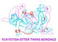 YCH Fetish Otter Twins in Bondage by Yiffox